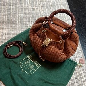 Brown Woven Leather Handbag